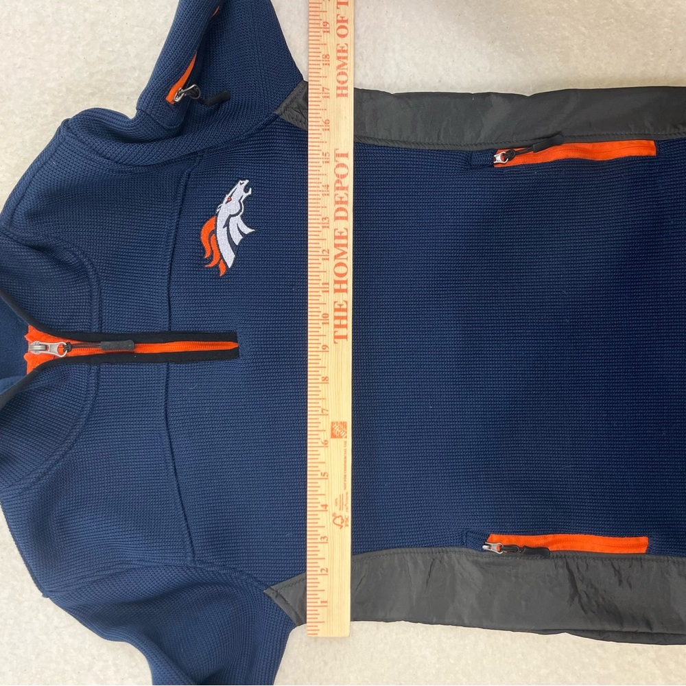 NFL Denver Broncos Boys Navy 1/4 Zip Hoodie Jacket Size Medium (10-12) - Picture 5 of 8